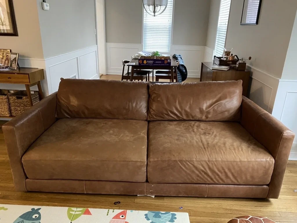 Crate and Barrel Leather Sofa