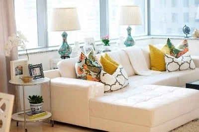 Cream Leather Sofa