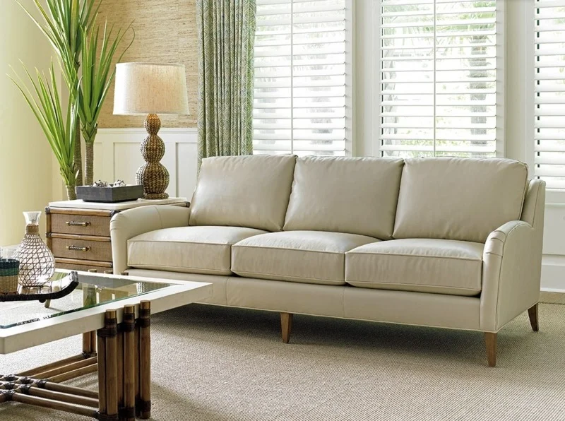 Cream Leather Sofa