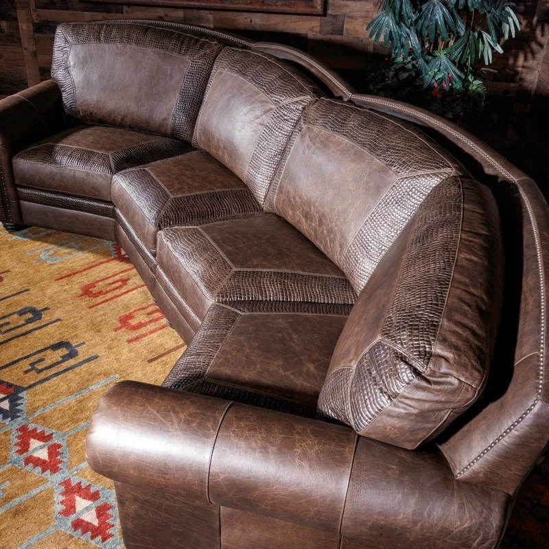 Curved Leather Sofa