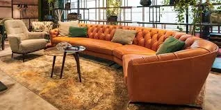 Curved Leather Sofa