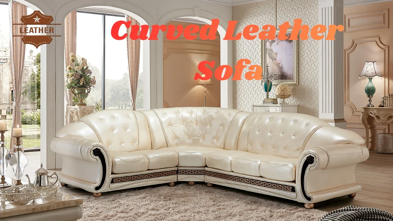 Curved Leather Sofa