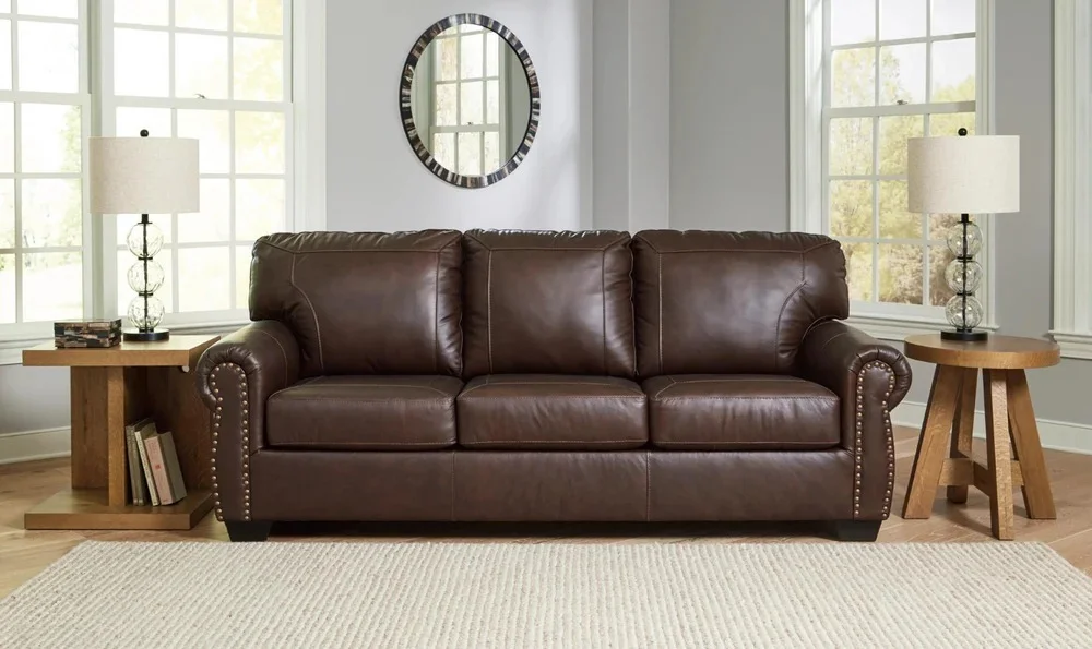 Dark Brown Leather Sofa