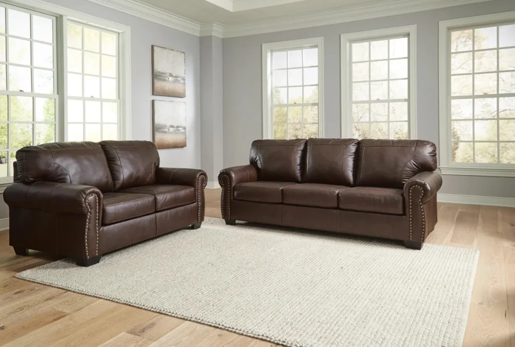 Leather Sofa and Loveseat Set
