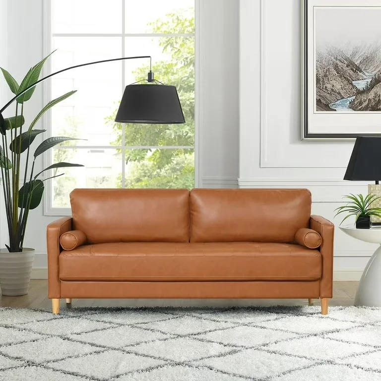 Light Brown Leather Sofa