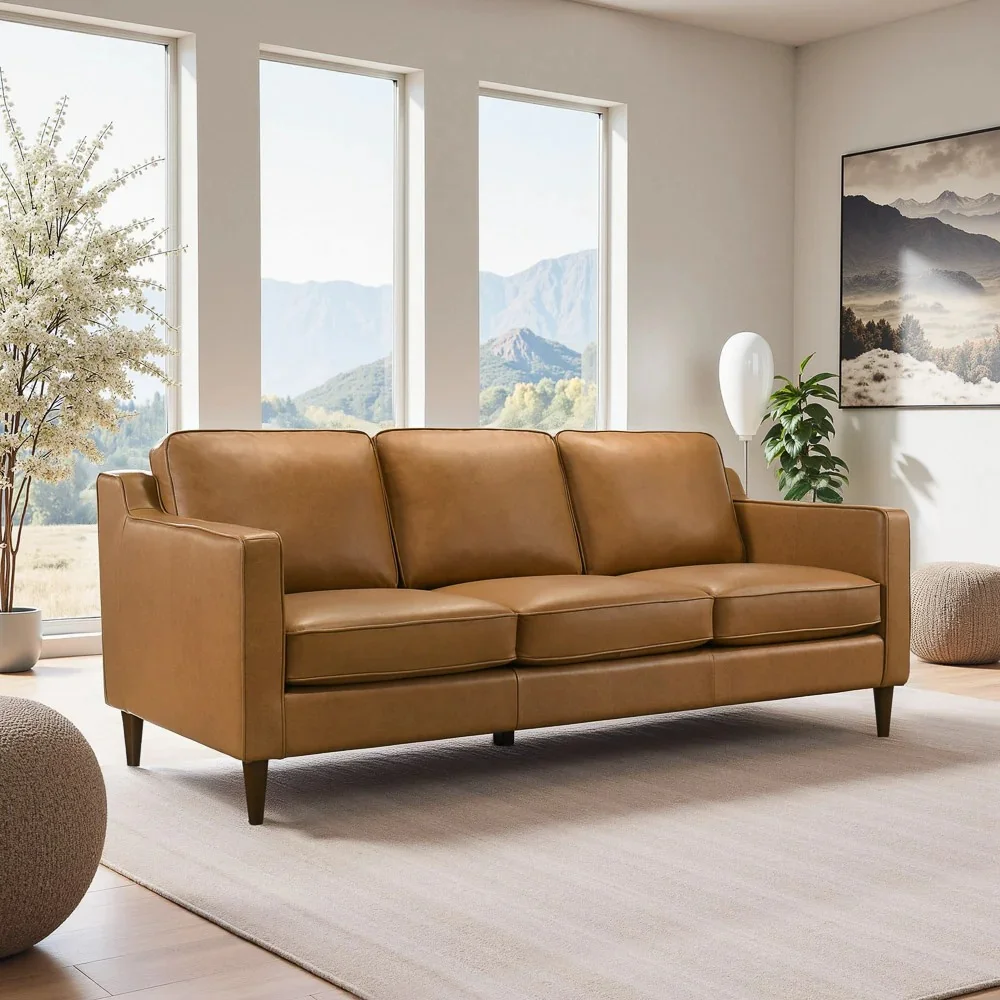 Mid Century Modern Leather Sofa