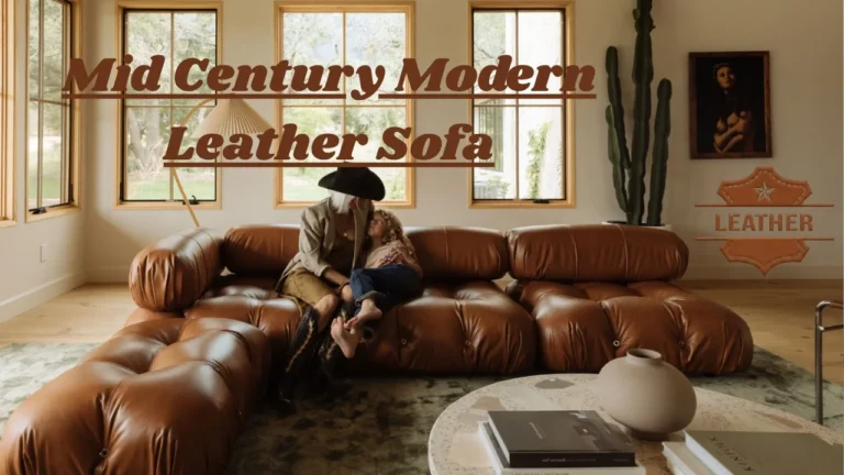 Mid Century Modern Leather Sofa
