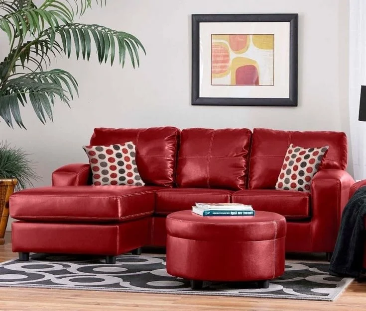 Red Leather Sofa