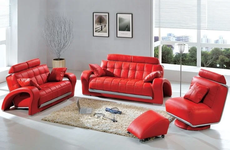 Red Leather Sofa