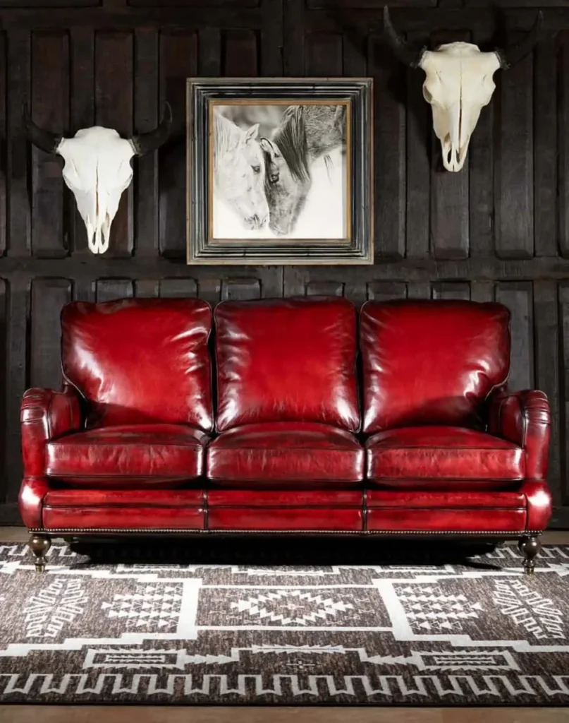 Red Leather Sofa
