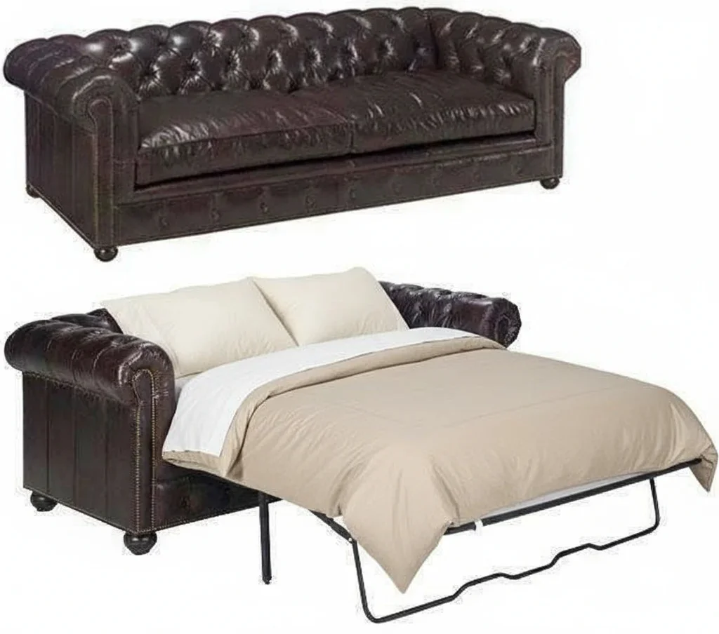 Settee Leather Sleeper Sofa