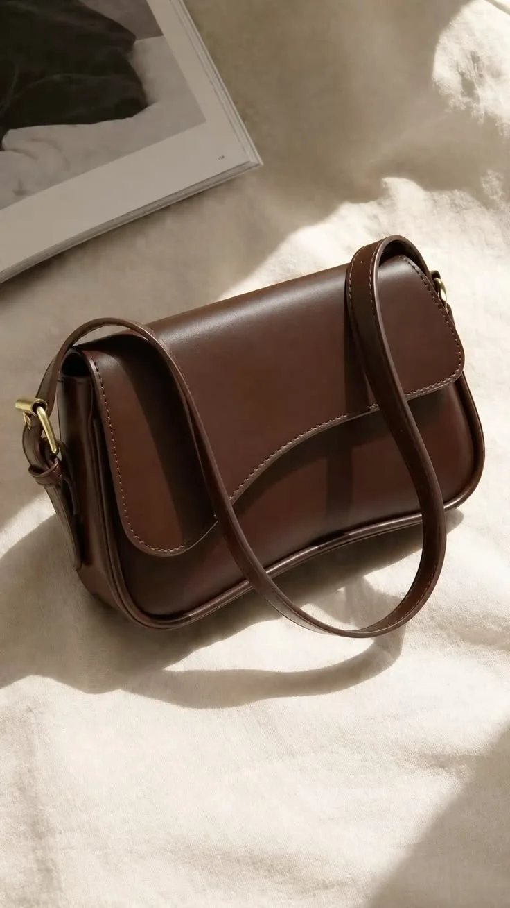 Shoulder Bag Leather Brown