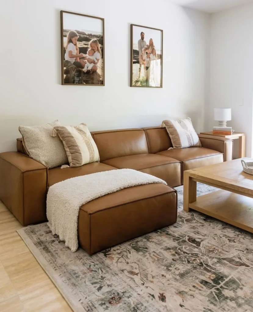 Tan Leather Sofa